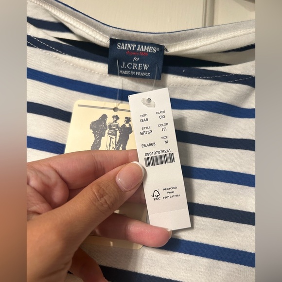 Saint James® X J.Crew cropped boatneck T-shirt- See pics - Picture 5 of 10
